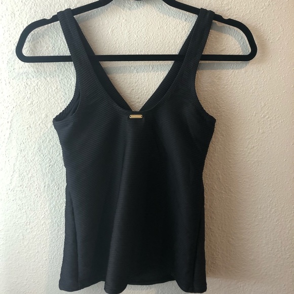 Lands End Black Textured Tankini - Picture 3 of 7